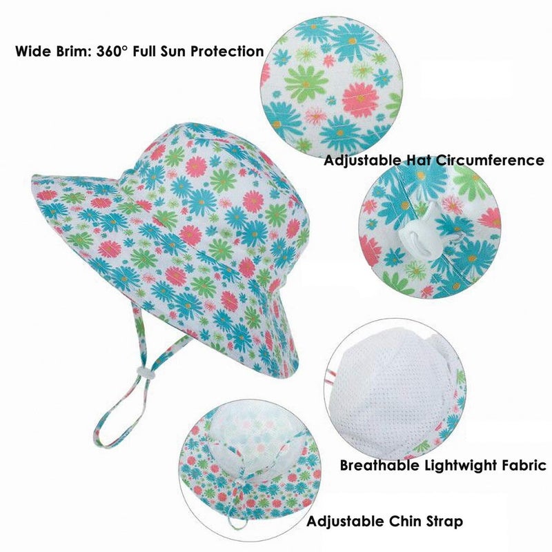 MaxNova Baby Sun Hat Toddler Summer UPF 50+ Baby Girl Bucket Hat Wide Brim Beach Hats for Baby Boys 2-7Years - Image 5